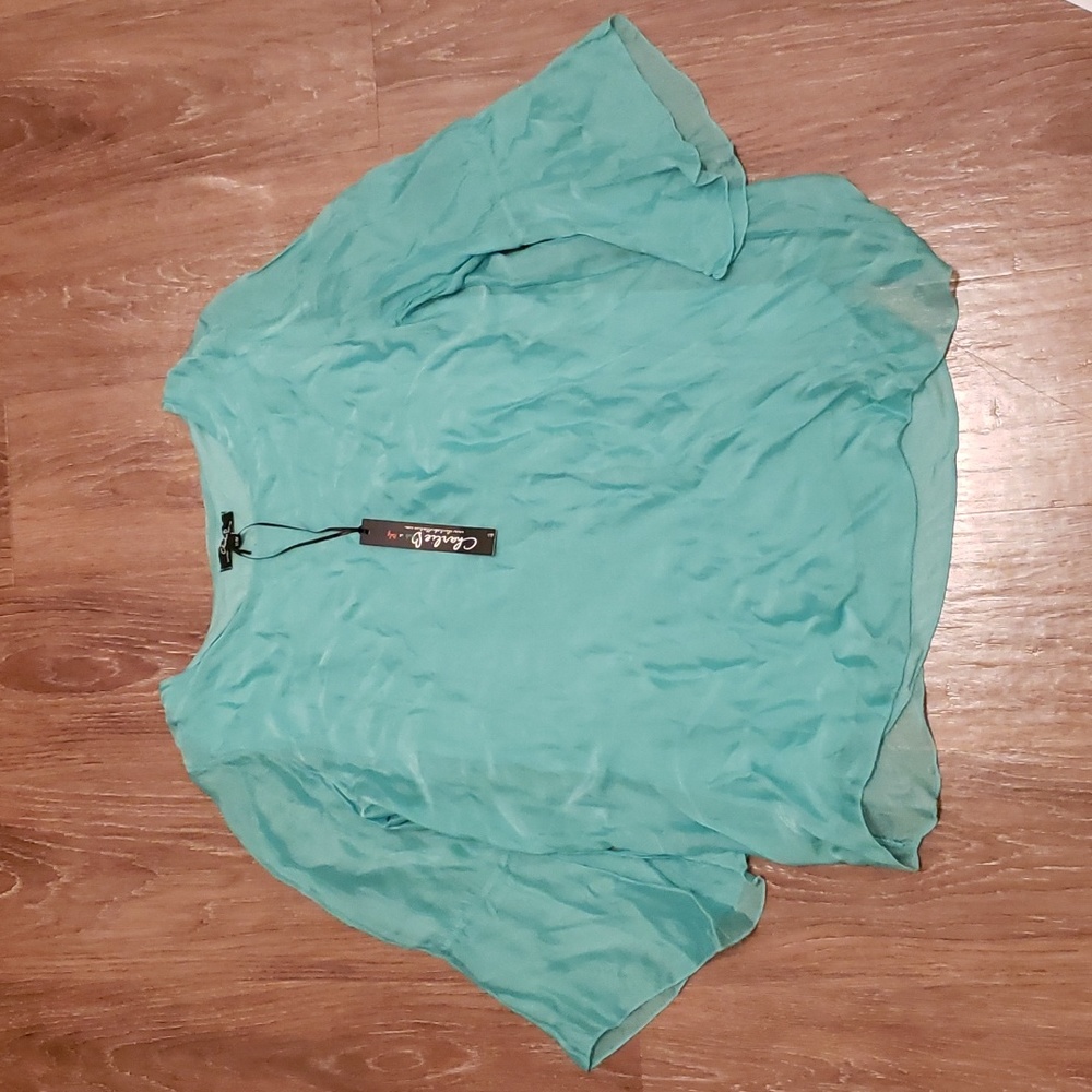 (M) NWT Charlie B Silk Viscose Made in Italy Top in Caicos Soft Luxury European